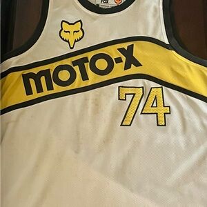 Fox MOTO-X White and Yellow Racing Tank Jersey